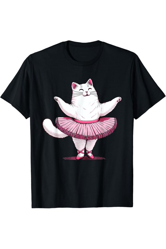 Cute Cat In Tutu Ballet Dancing Men Women Ballet T-Shirt Full Size S-5Xl