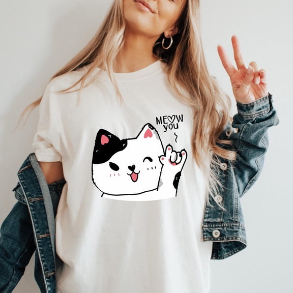Sam Soft Cute Meow Cat T-Shirt, Cute Kitty Tee, Kitten T-Shirt, Cat Shirt, Meow Cat Shirt, Cat Lover Shirt, Cat Shirt, Cat Lover WomenFull Size S-5XL