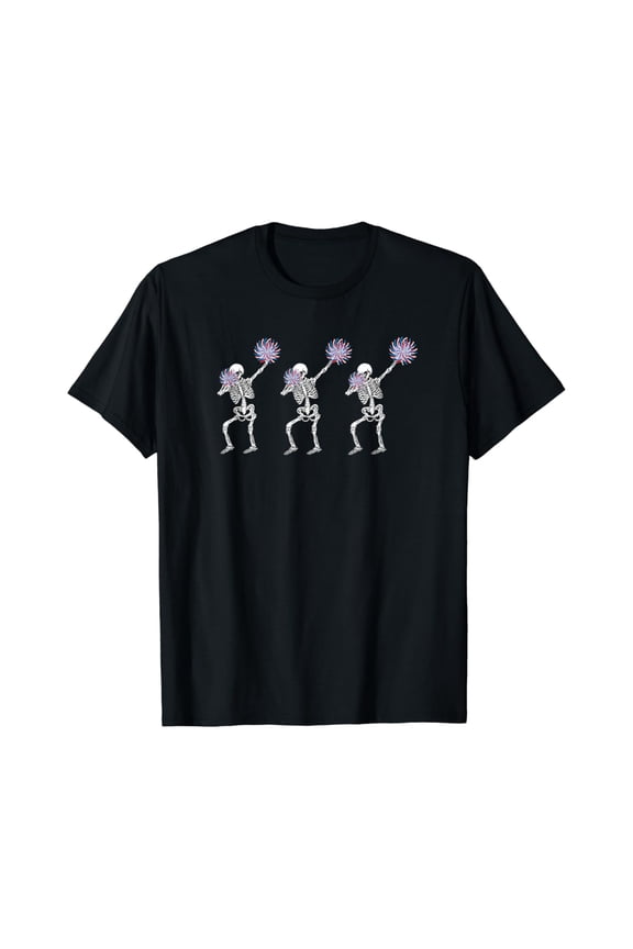 Cute Skeletons Dance Cheer Cheerleader Clothes T-Shirt