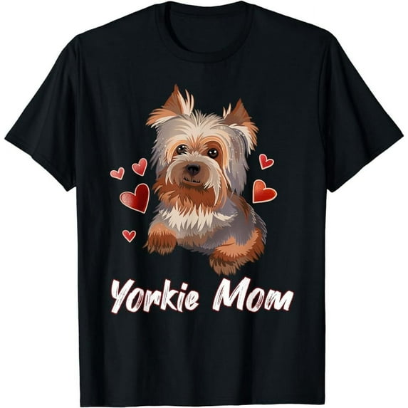 Sam Soft Cute Yorkie Mom Illustration Yorkshire Terrier Lover T-Shirt, Pet Lover day Tees All Size S-5XL