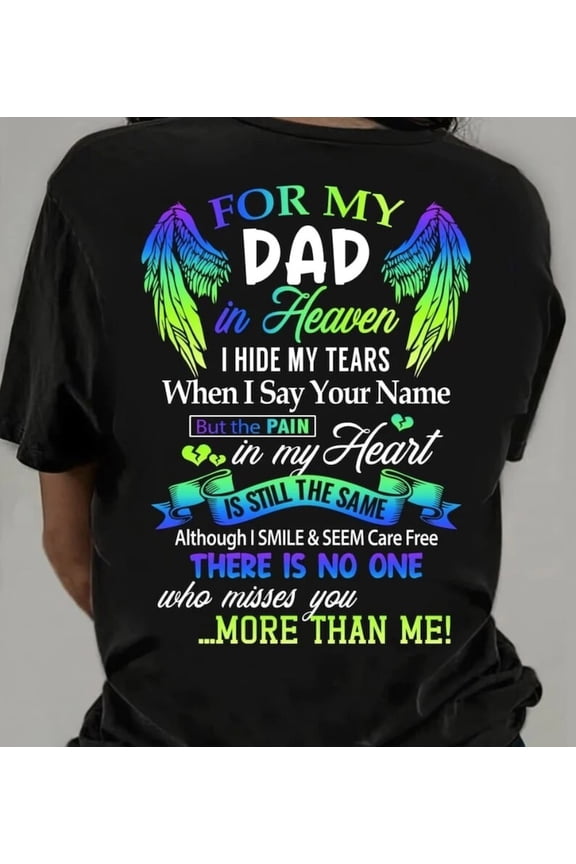 Dad In Heaven Shirt, For My Dad In Heaven Shirts, Memorial Shirts For Dad, Fa...