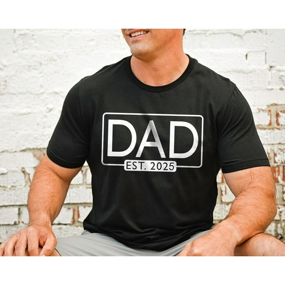 Sam Soft Dad T-Shirt, Dad Est 2025 Shirt, New Dad Gift Tee, Pregnancy Announcement For Dad, Gift For Dad, Father's Day Shirt, Cute Dad Gift From Wife
