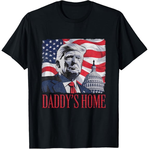 Sam Soft Daddy'S Home American Flag Patriotic Graphic T-Shirt
