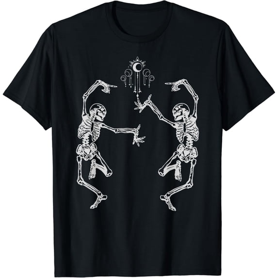 Sam Soft Dancing Celestial Skeletons Witchcore Moon phase T-Shirt