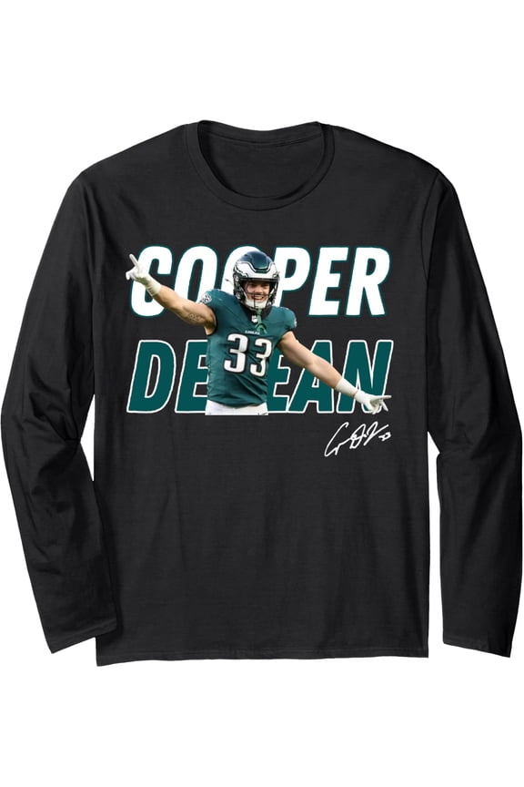 Dejean Cooper Graphic Philadelphia Football Long Sleeve Sweatshirt Full Size S-5XL