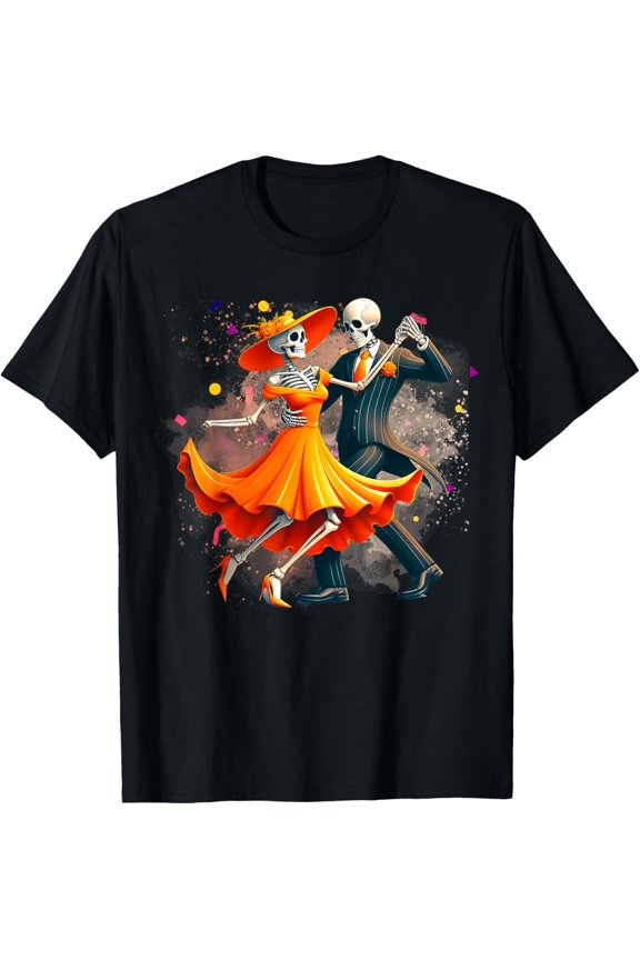 Dia De Los Muertos Skeletons Dancing Mexican Sugar Skull T-Shirt