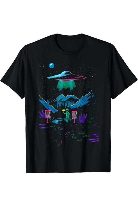Disc Golf Design For Men Women Disc Golf Alien Golfer T-Shirt, Gift For Friend, Full Size S-5Xl