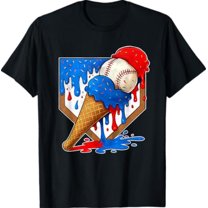 Sam Soft Distressed Baseball Boys Ice Cream Drip Baseball T-Shirt All Size S-5XL