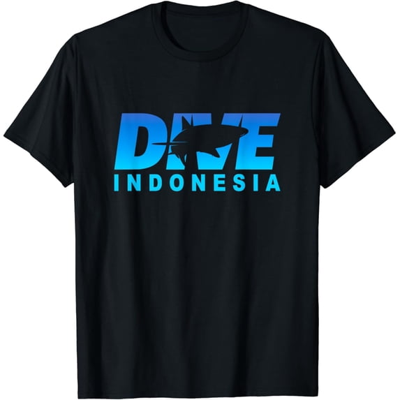 Sam Soft Dive Indonesia With Shark, Scuba Diving In Indonesia T-Shirt Full Size S-5Xl