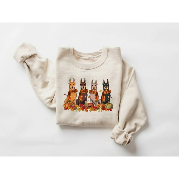 Sam Soft Doberman Thankgiving Dog Sweatshirt, Doberman Gifts, Doberman Shirt, Fall Dog Shirt, Dog Lover Shirt, Thanksgiving Shirt, Fall Apparel