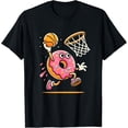 thumbnail image 1 of Sam Soft Donut Dunking Basketball Food Champ Sports Donut T-Shirt Full Size S-5Xl, 1 of 5