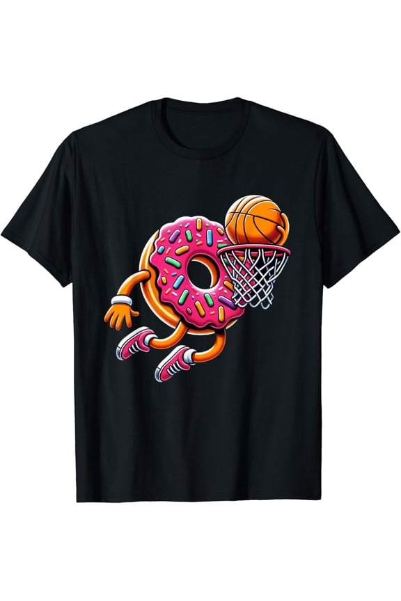 Donut Dunking Basketball Food Champ Sports Donut T-Shirt