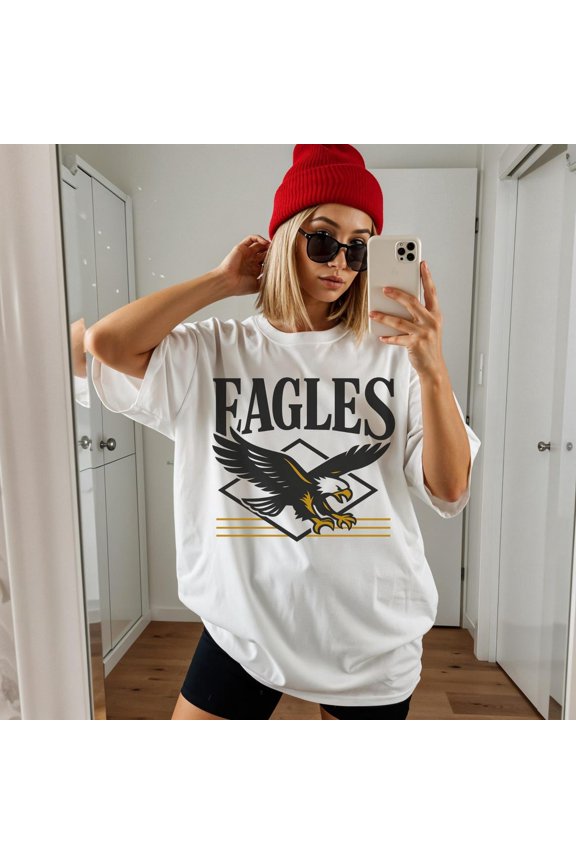 Eagle Mascot T-Shirt: Vintage School Spirit Tee All Size S-5XL