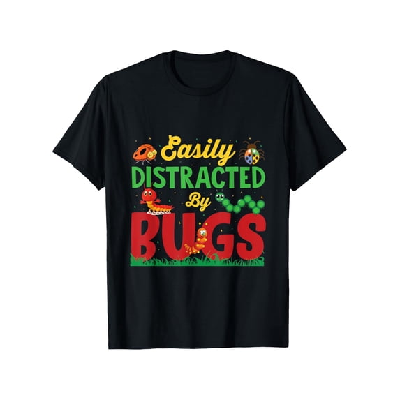 Sam Soft Easily Distracted By Bugs Graphic T-Shirt - Soft Cotton, Brea Full Size S-5XL