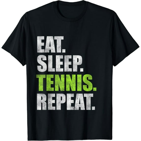 Sam Soft Eat Sleep Tennis Repeat T-Shirt Full Size S-5Xl