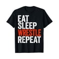 thumbnail image 1 of Sam Soft Eat Sleep Wrestle Repeat T-Shirt Wrestling Gift Shirt T-Shirt, Gift For Friend, Full Size S-5Xl, 1 of 5