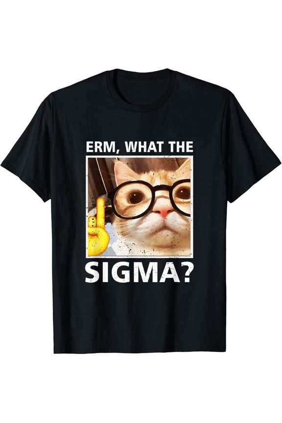 Erm What-The Sigma Cat Selfie Cat Wearing Sunglasses T-Shirt