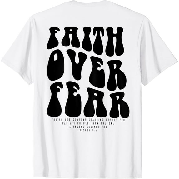 Sam Soft Faith Over Fear Bible Verse Aesthetic Christian T-Shirt