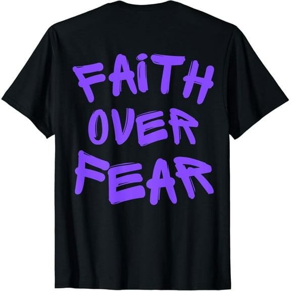 Sam Soft Faith Over Fear Christian Bible Scripture y2k 90s (On Back) T-Shirt