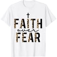 thumbnail image 1 of Sam Soft Faith Over Fear Panther Letters Christian Faith Cross T-Shirt, 1 of 4