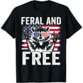 thumbnail image 1 of Sam Soft Feral And Free Racoon Boy Men Usa Flag 4Th Of July T-Shirt, 1 of 5