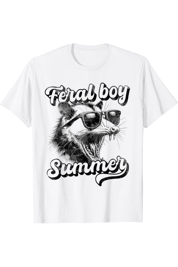 Feral Boy Summer Opossum Vintage T-Shirt