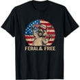 thumbnail image 1 of Sam Soft Feral & Free Patriotic Racoon Feral And Free 4Th July T-Shirt, 1 of 5