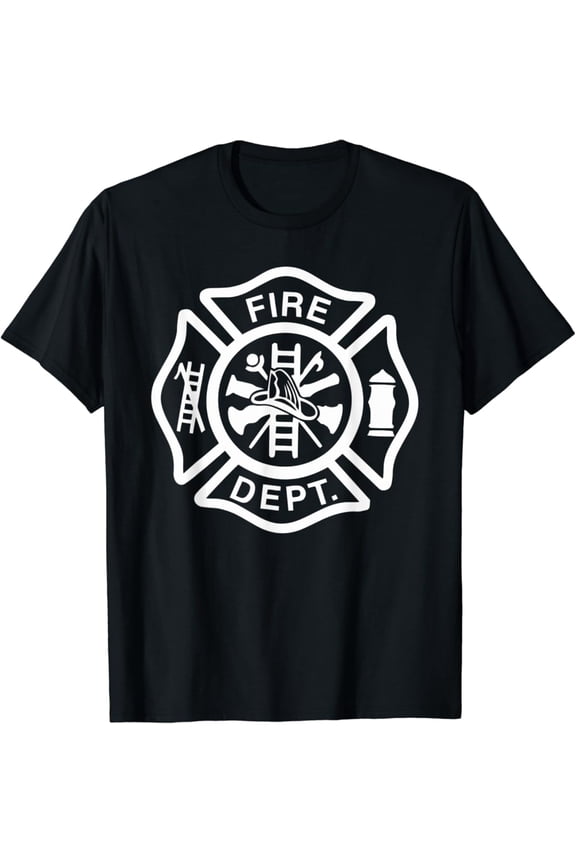 Fire Department Logo Uniform Fireman Symbol Firefighter Gear T-Shirt Full Size S-5XL