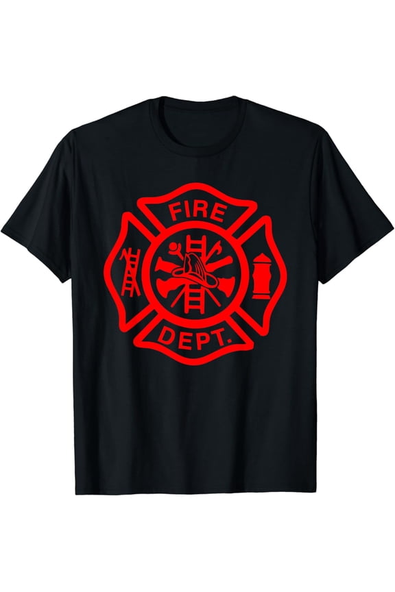Fire Department Logo Uniform Fireman Symbol Firefighter Gear T-Shirt Full Size S-5XL