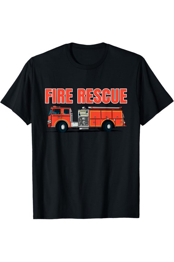 Fire Rescue Shirt Cute Firefighter Firetruck Costume Fireman T-Shirt Full Size S-5XL