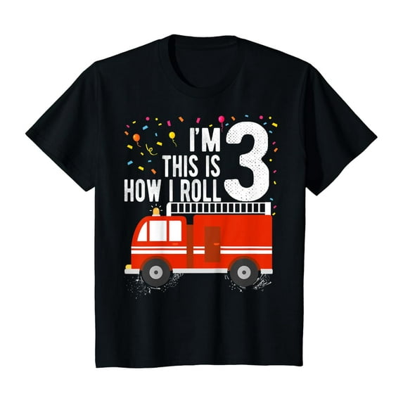 Sam Soft Fire Truck 3rd Birthday Boy 3 Year Old Firefighter T-Shirt Full Size S-5XL