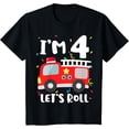 thumbnail image 1 of Sam Soft Fire Truck 4th Birthday Boy Firefighter 4 Year Old T-Shirt Full Size S-5XL, 1 of 5