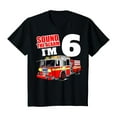 thumbnail image 1 of Sam Soft Fire Truck 6th Birthday T Shirt Boy Firefighter 6 Year Old Full Size S-5XL, 1 of 5