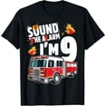 thumbnail image 1 of Sam Soft Fire Truck 9th Birthday Boy Firefighter 9 Year Old T-Shirt Full Size S-5XL, 1 of 5