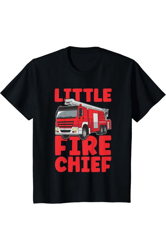 Fire Truck Boys Firefighter Little Fire Chief T-Shirt Full Size S-5XL