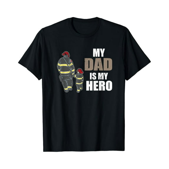 Sam Soft Firefighters My Dad is my Hero Firefighter Rescue Service T-Shirt Full Size S-5XL