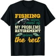thumbnail image 1 of Sam Soft Fishing Solves Most Of My Problems Retirement Fishing T-Shirt Full Size S-5XL, 1 of 5