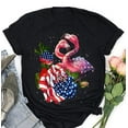 thumbnail image 1 of Sam Soft Flamingo With Roses Ï¿½ America Flag Cotton Tee, 1 of 5