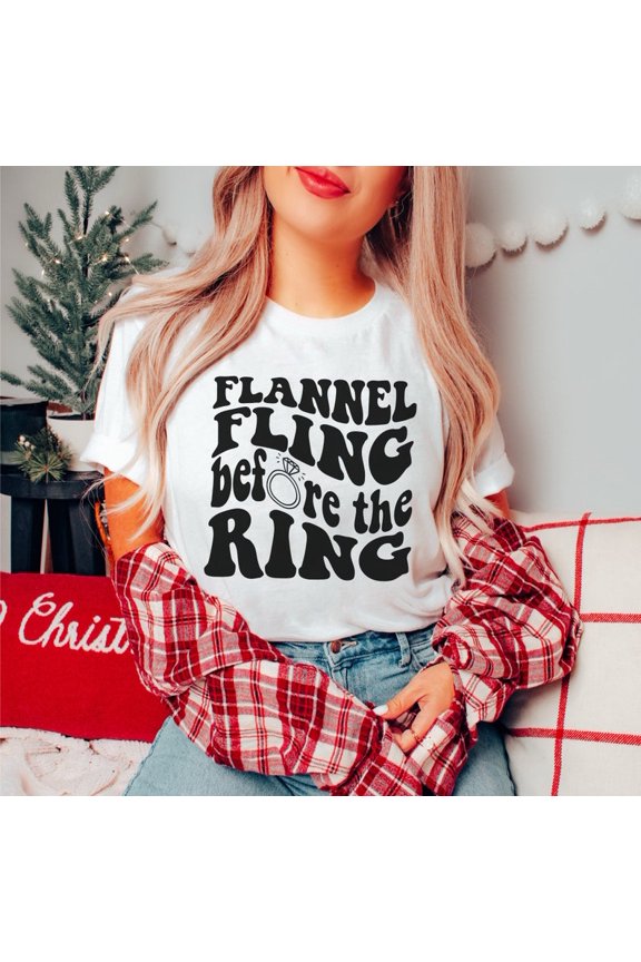 Flannel Fling Before The Ring, Mountain Bachelorette Party Shirts, Winter Bach Party Tees, Flannel Fling Bach Party, Cabin Bachelorette