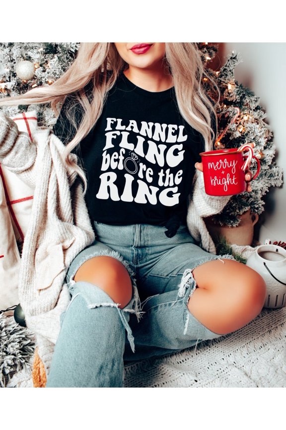 Flannel Fling Before The Ring, Mountain Bachelorette Party Shirts, Winter Bach Party Tees, Flannel Fling Bach Party, Cabin Bachelorette