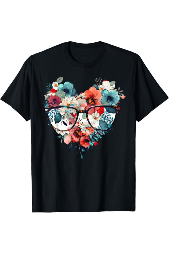 Floral Eyeglasses Optometry Optometrist Optician Doctor Eye T-Shirt
