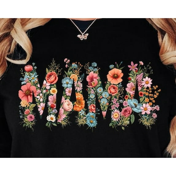 Sam Soft Floral Mama Shirt, Mama Sweatshirt, Retro Mom Tshirt, Mother's Day Gift, Flower Shirts for Women, Floral Mom Gift, Gift For Mama,Mom Tee