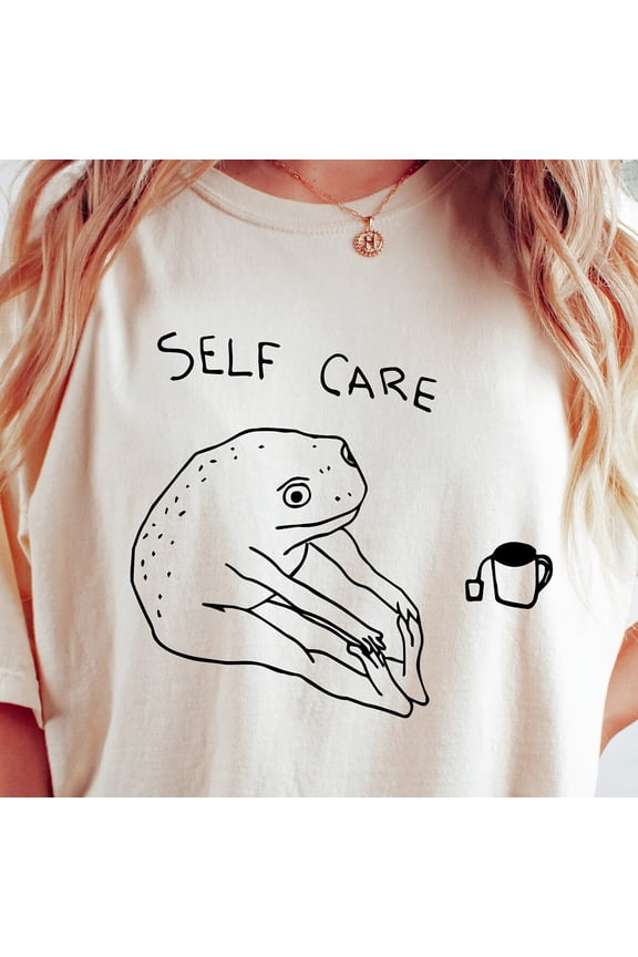 Frog Self Care T-Shirt, Frog Self Care Retro T-Shirt, Birthday Gift For Her, Cottagecore Frog T-Shirt, Positive Vibe TeesFull Size S-5XL