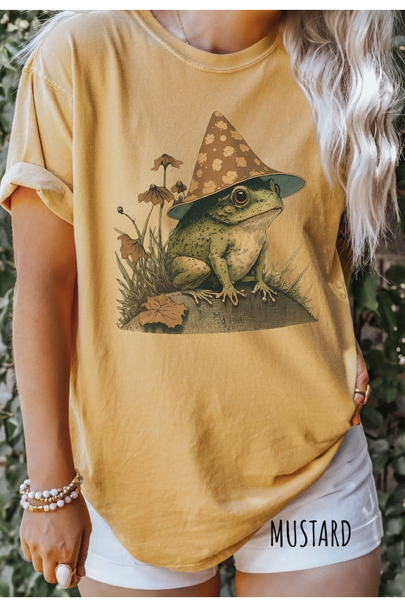 Frog Wizard T-Shirt, Whimsical Nature Tee, Goblincore TShirt, Cottage Core Aesthetic Shirt, Witchy Witchcore Shirt