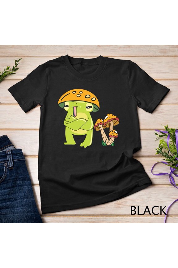 Frogs Kawaii Frog With Mushrooms Unisex T-Shirt