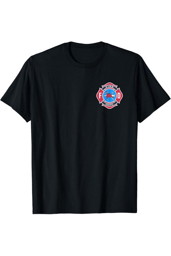 Fun Fireman Fire Department Logo Firefighter Costume T-Shirt Full Size S-5XL