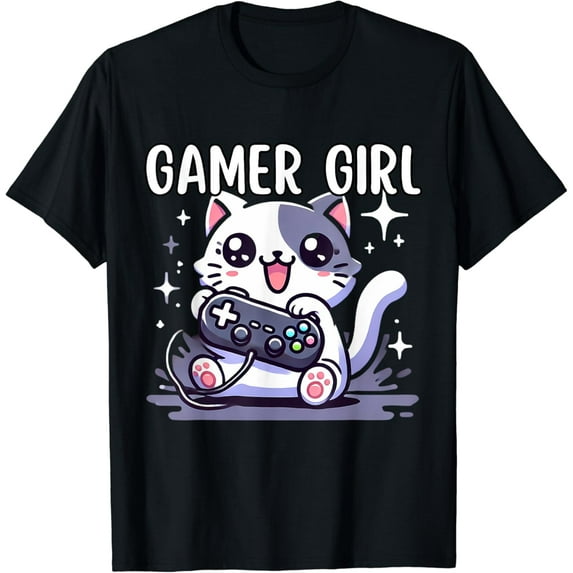 Sam Soft Gamer Girl Cat Gaming Cute Video Game Women Girls T-Shirt