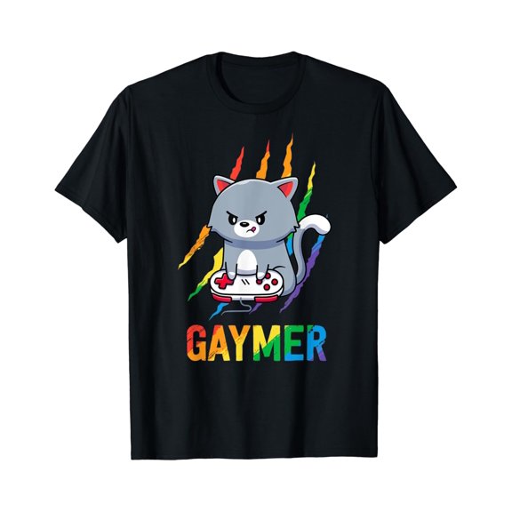 Sam Soft Gaymer Cat Shirt Rainbow Video Game Lovers Gift T-Shirt