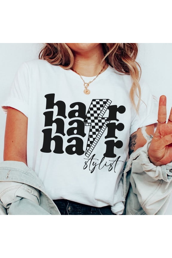 Gifts for Hair Stylist, Retro Hair Stylist Shirt, Gift for Hair Dresser, Cute Cosmetology Gift, Checker Hair Dresser Shirt, Cosmetology Tee