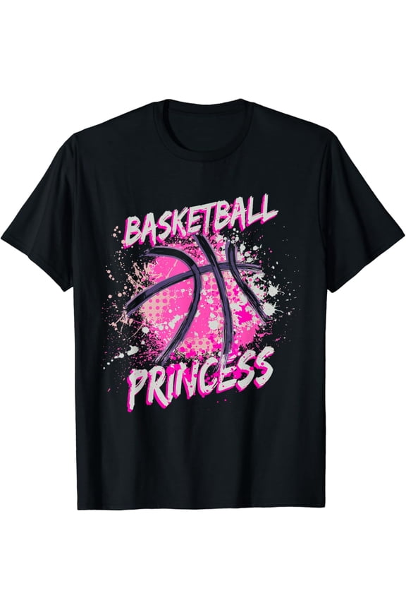 Girls Basketball Princess T-Shirt Full Size S-5Xl